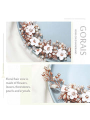 Vine White Flower Crystal Bridal Headdress