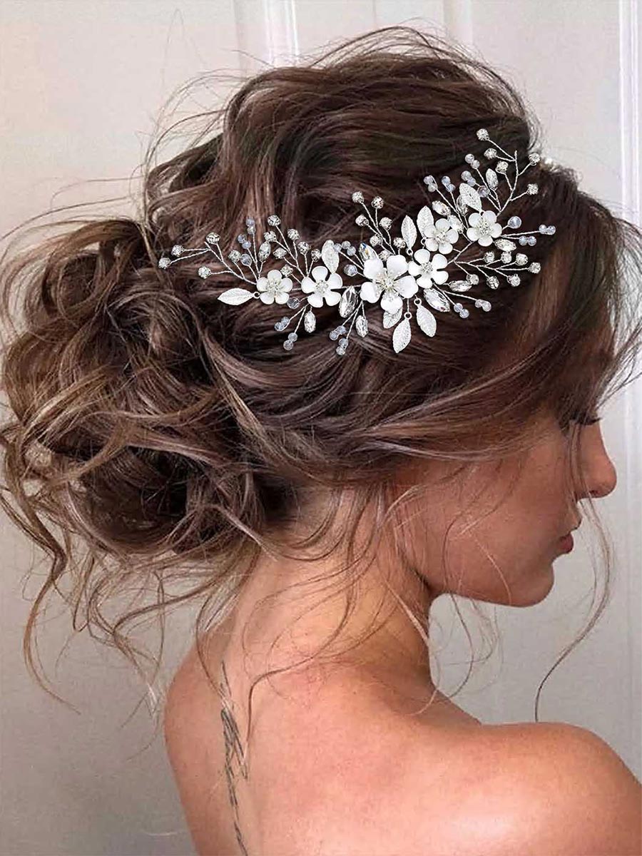 Silver Wedding Vine Flower Crystal Hair Accessories