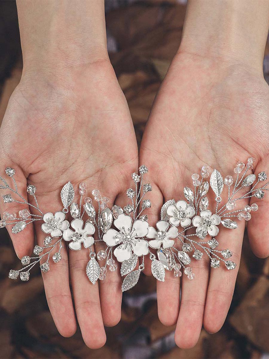 Silver Wedding Vine Flower Crystal Hair Accessories
