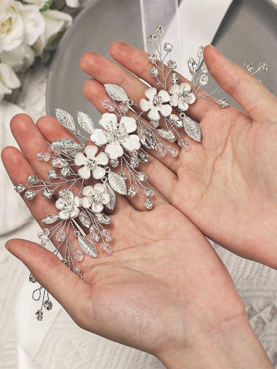 Silver Wedding Vine Flower Crystal Hair Accessories