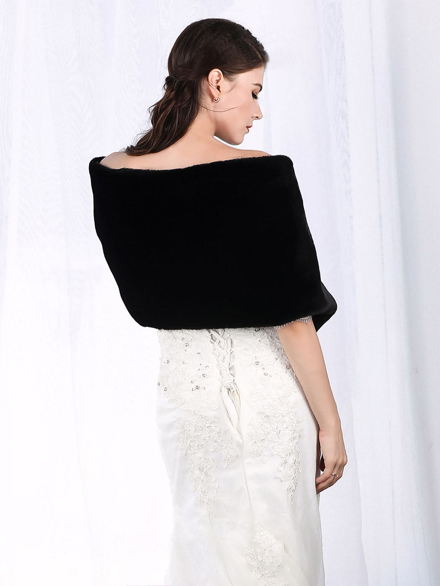 Faux Fur Wedding Shawl