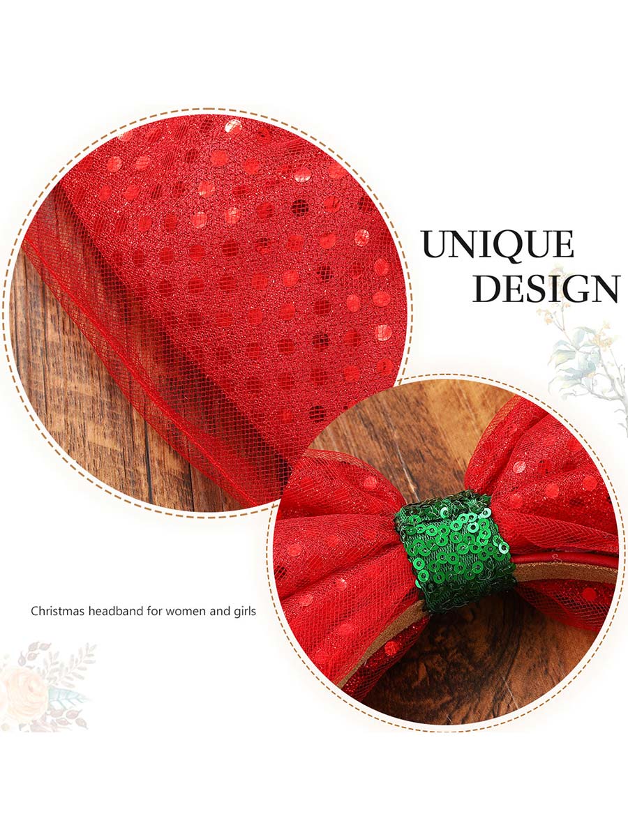 Red Sequin Bow Headband