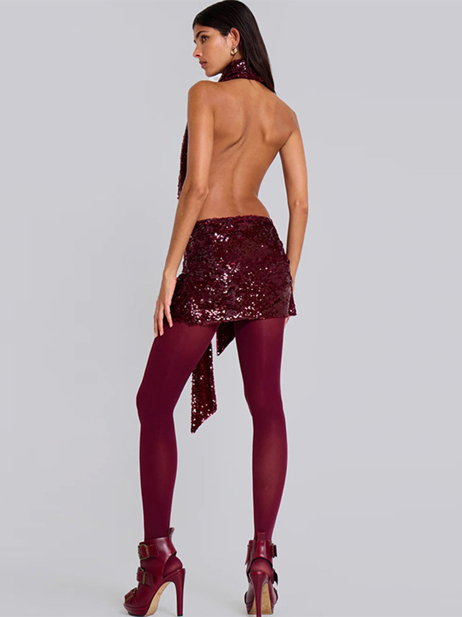 Spring/Summer Hot Girl Sexy Deep V Sequin Bodycon Dress