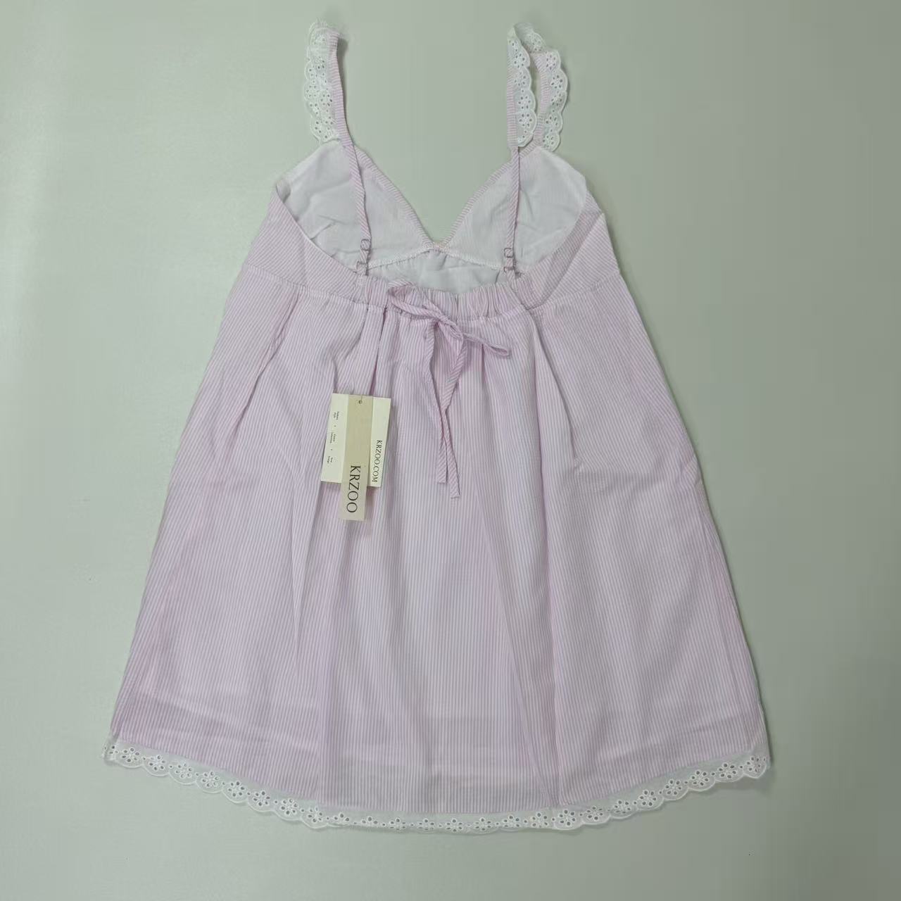 Lace trimmed halter top dress