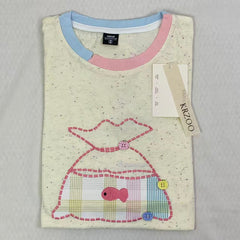 Rainbow Button Embroidery Short Sleeve Shirt