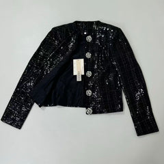Heavyweight sequined and diamond-studded coat