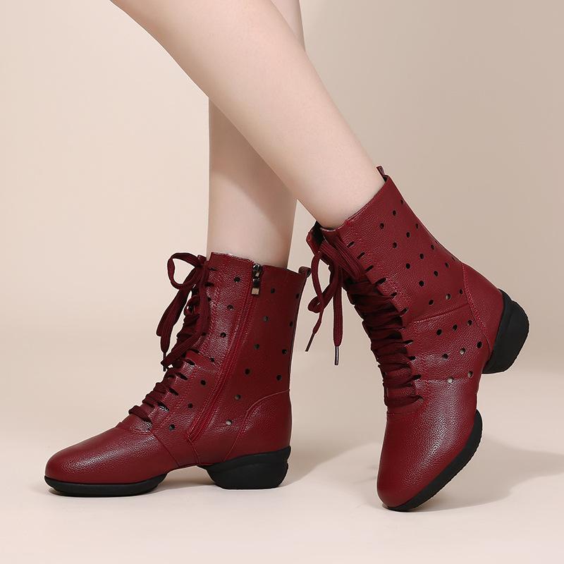 Women's Leatherette 4cm Heels JazWith Lace-up Dance Shoes/Dance Boots