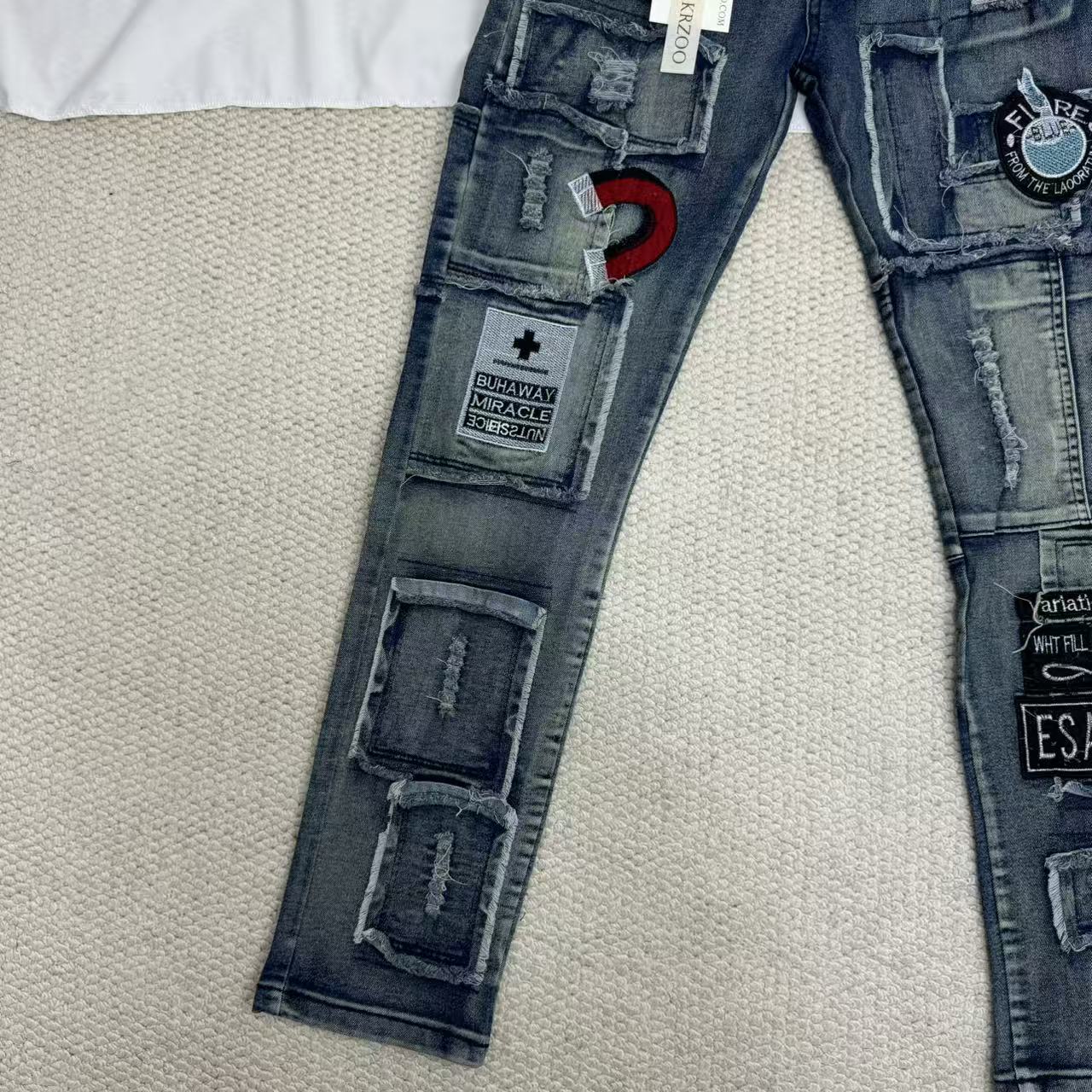 Distressed Vintage-Style Jeans