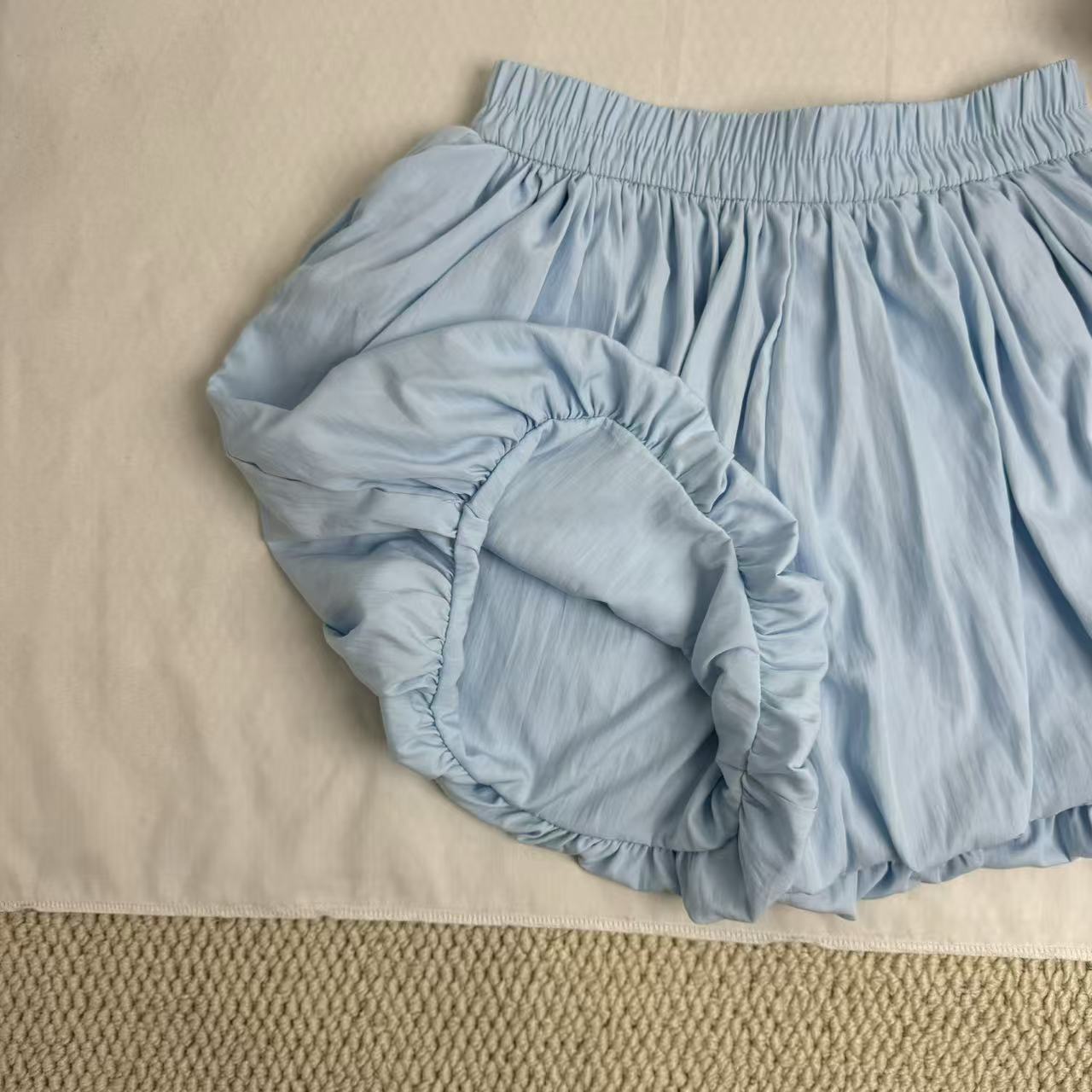 White A-Line Puffy Tulip Skort