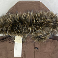 Down-lined hooded jacket short coat