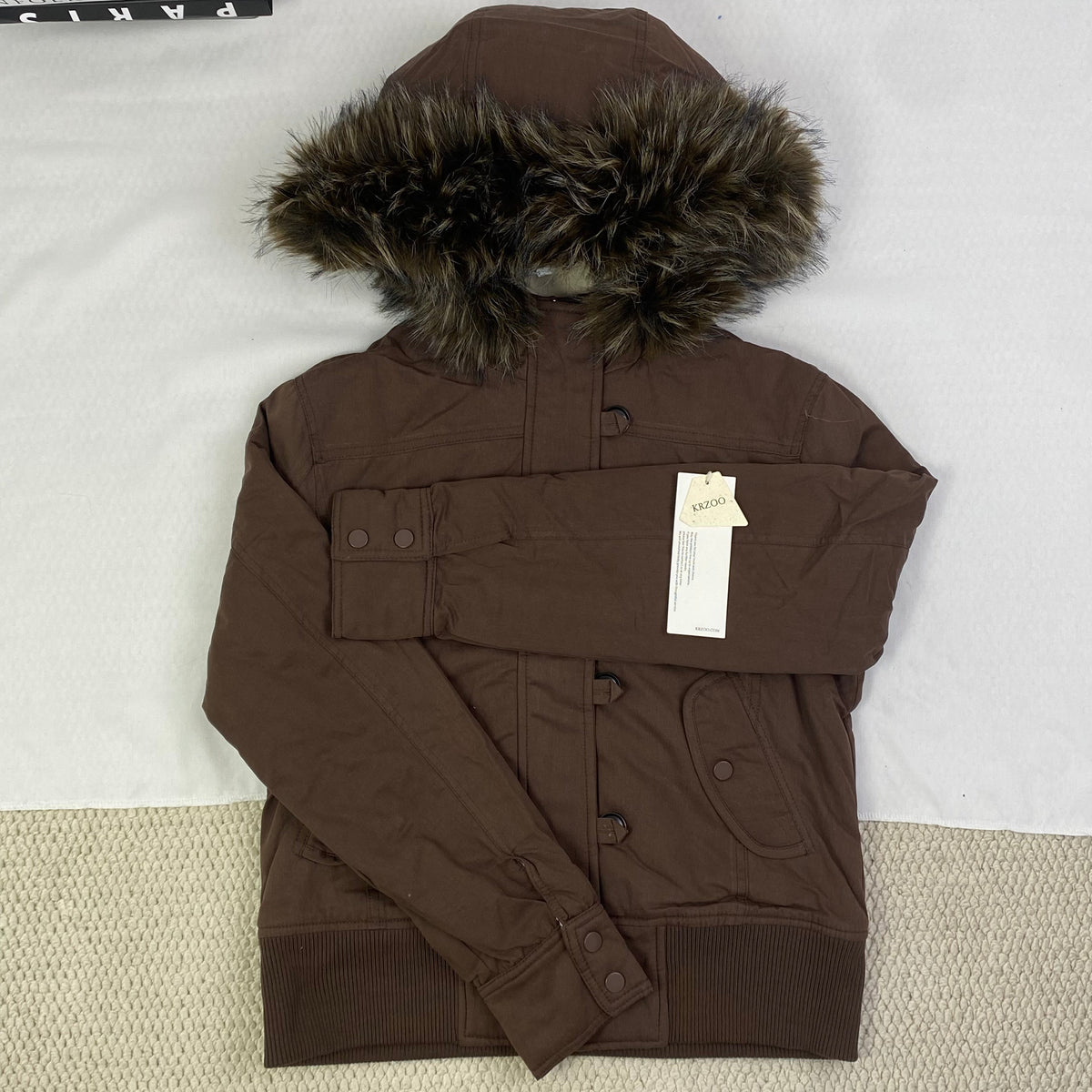 Down-lined hooded jacket short coat