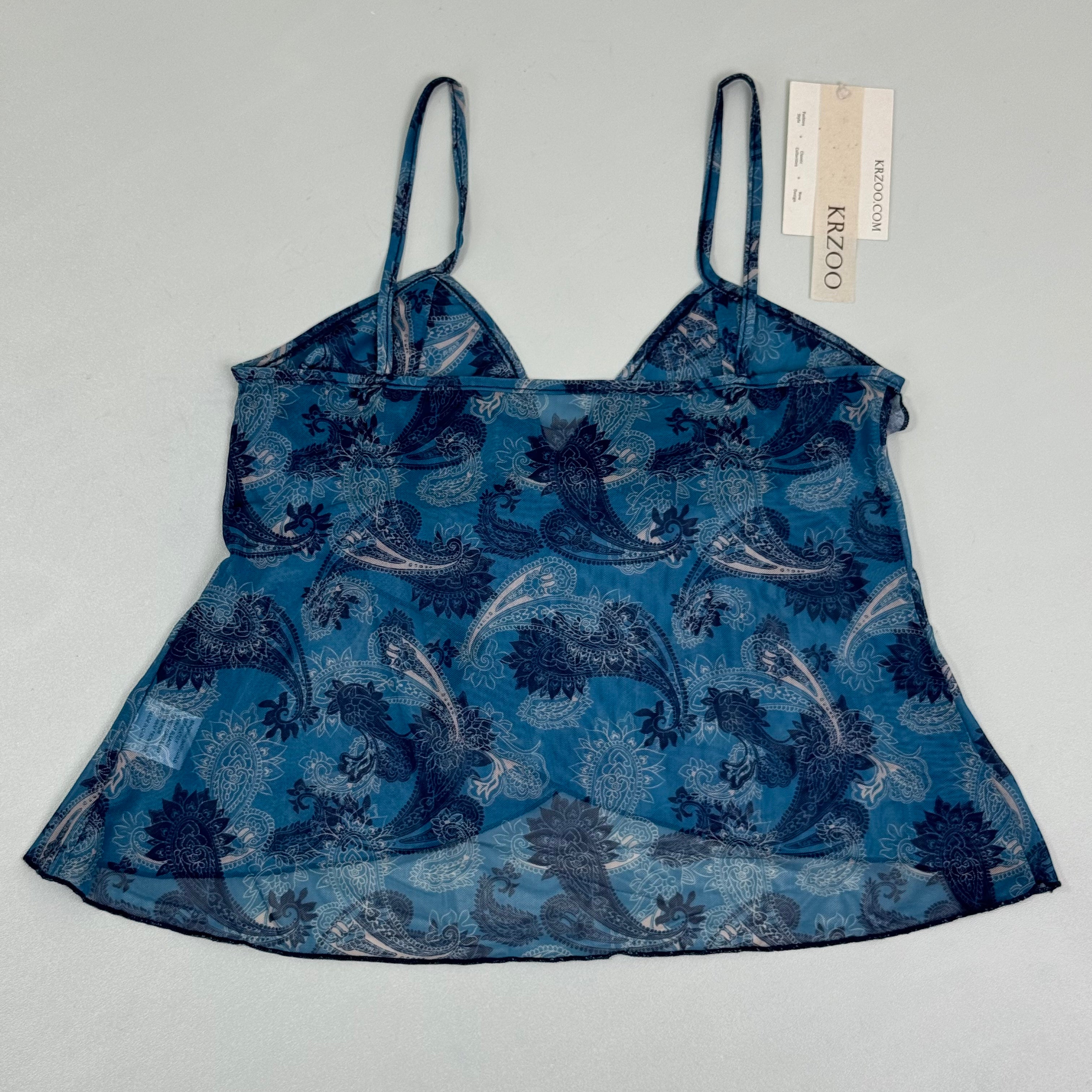 Strapless sheer mesh printed babydoll top