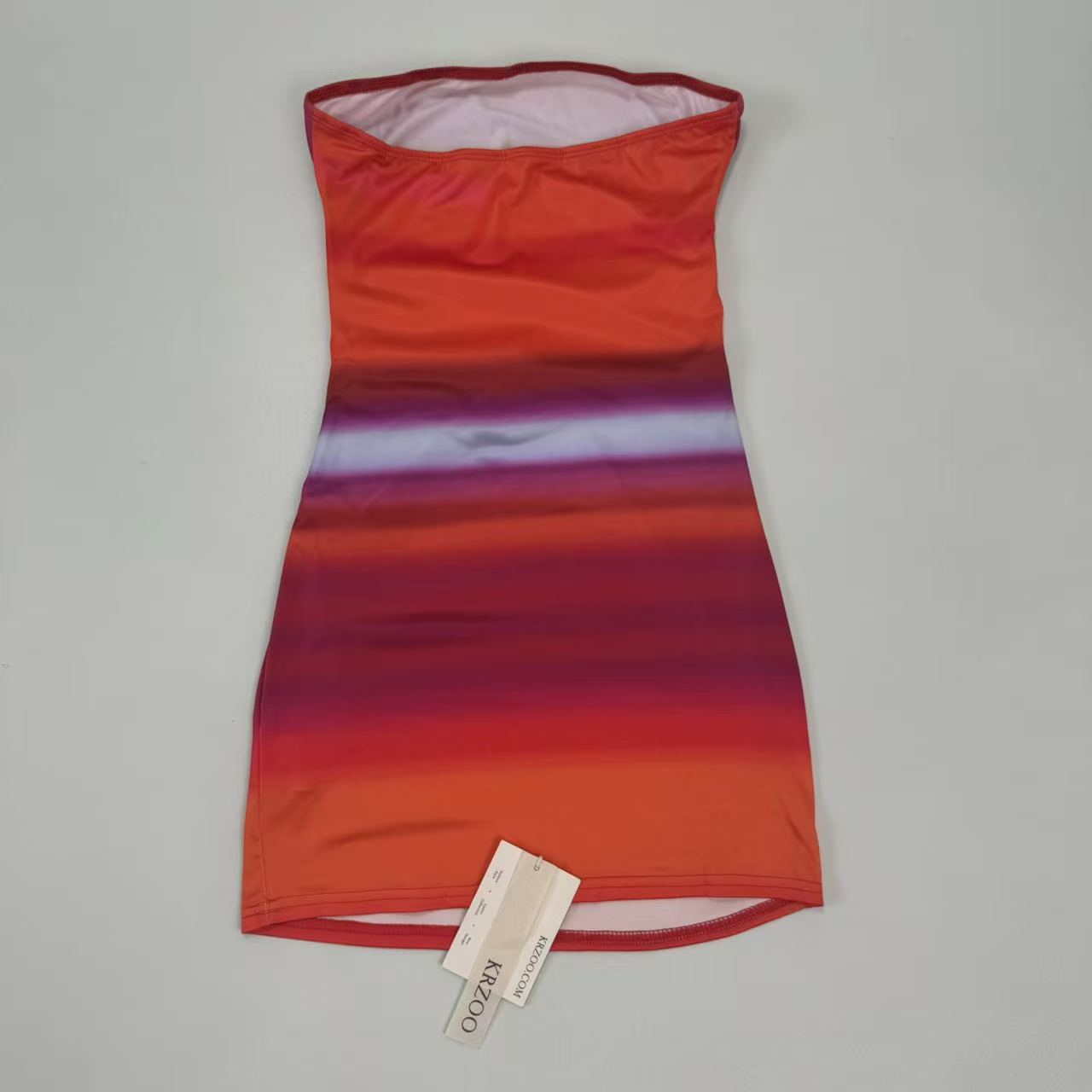 Rainbow Off-the-Shoulder Ruffled A-line Dress