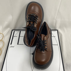 Thick-Soled British-Style Leather Shoes