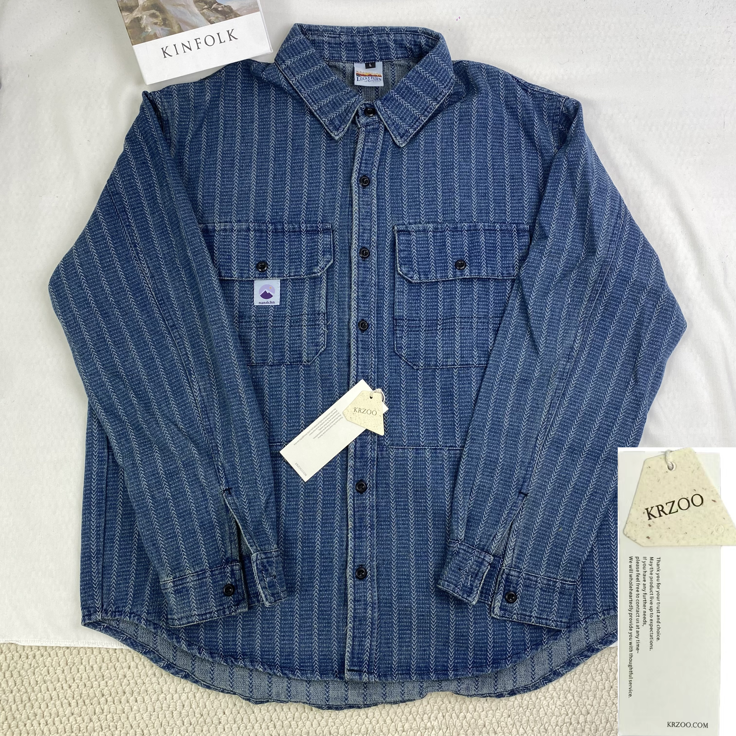 Lazy denim long-sleeved shirt jacket