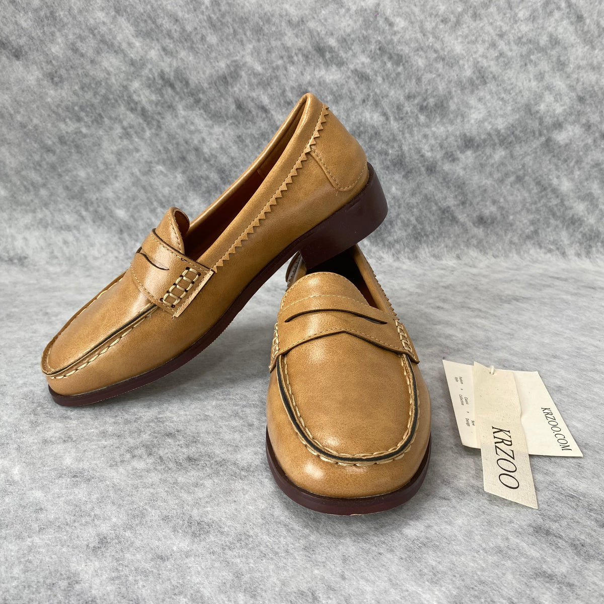Brown thick-soled business shoes