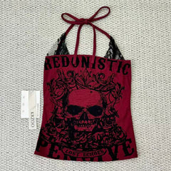Y2K Skull Head Necklace T-Shirt