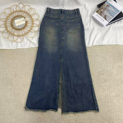 Lrregular Hem Midi Skirt