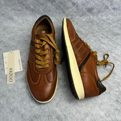 Leather English-style lace-up shoes