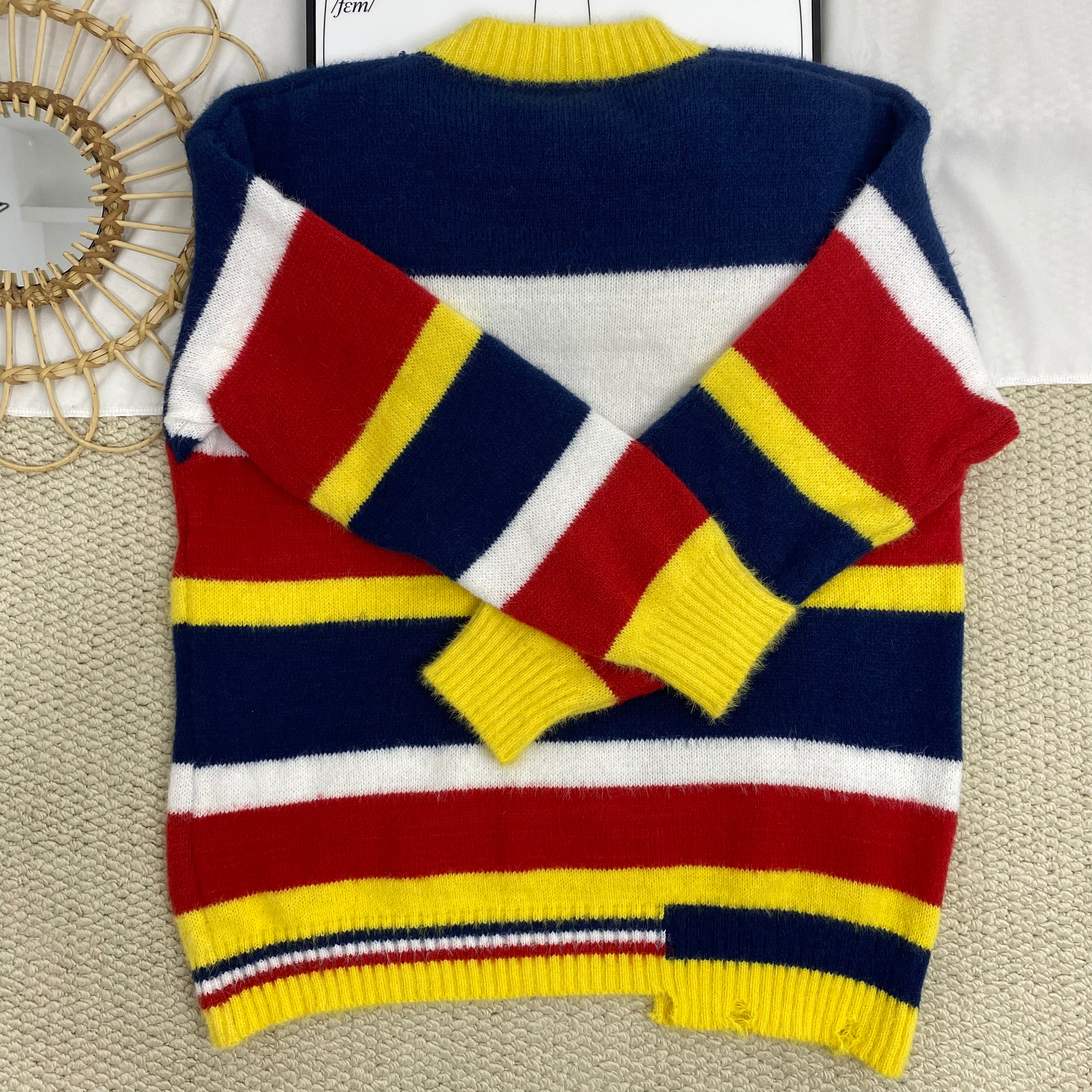 Cartoon Doll Lazy Embroidered Sweater