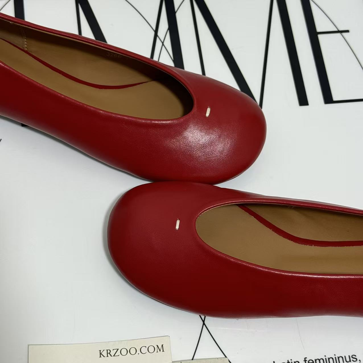 Round-Toed Little Red Slip-Ons