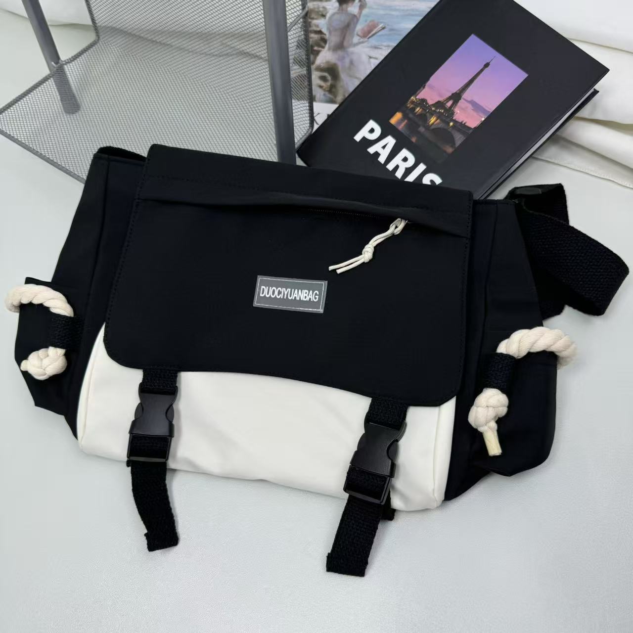 Multi-color diagonal crossbody casual shoulder bag