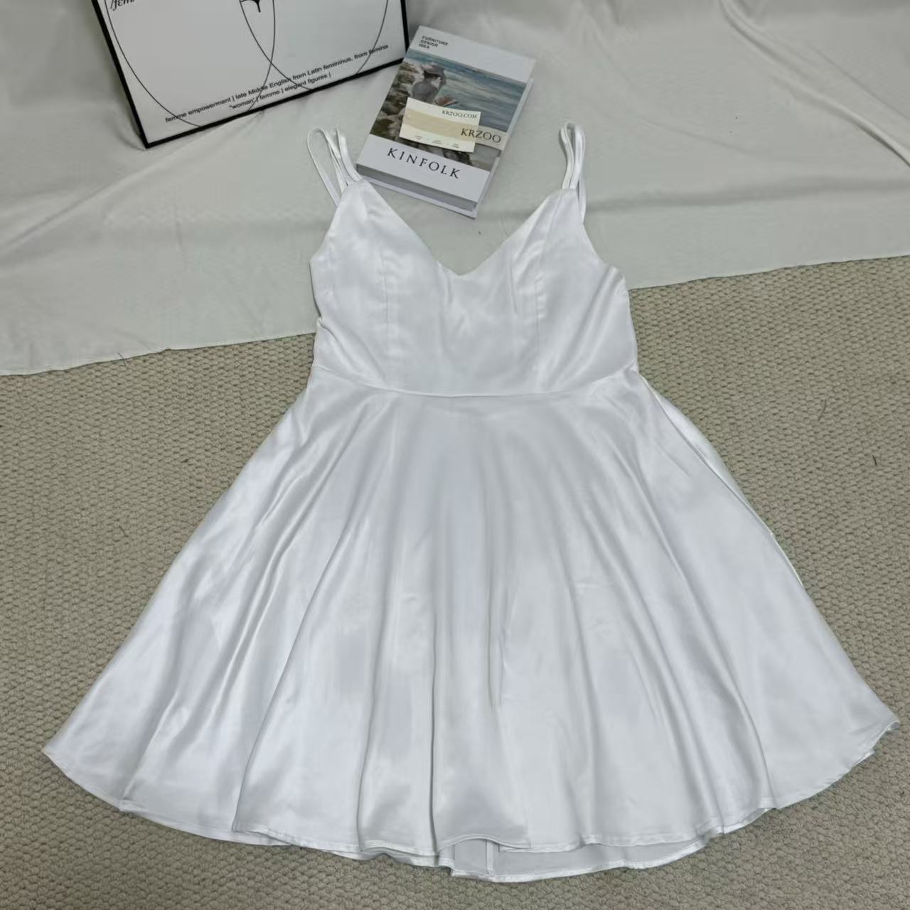 Satin Strappy Backless A-Line Nightgown