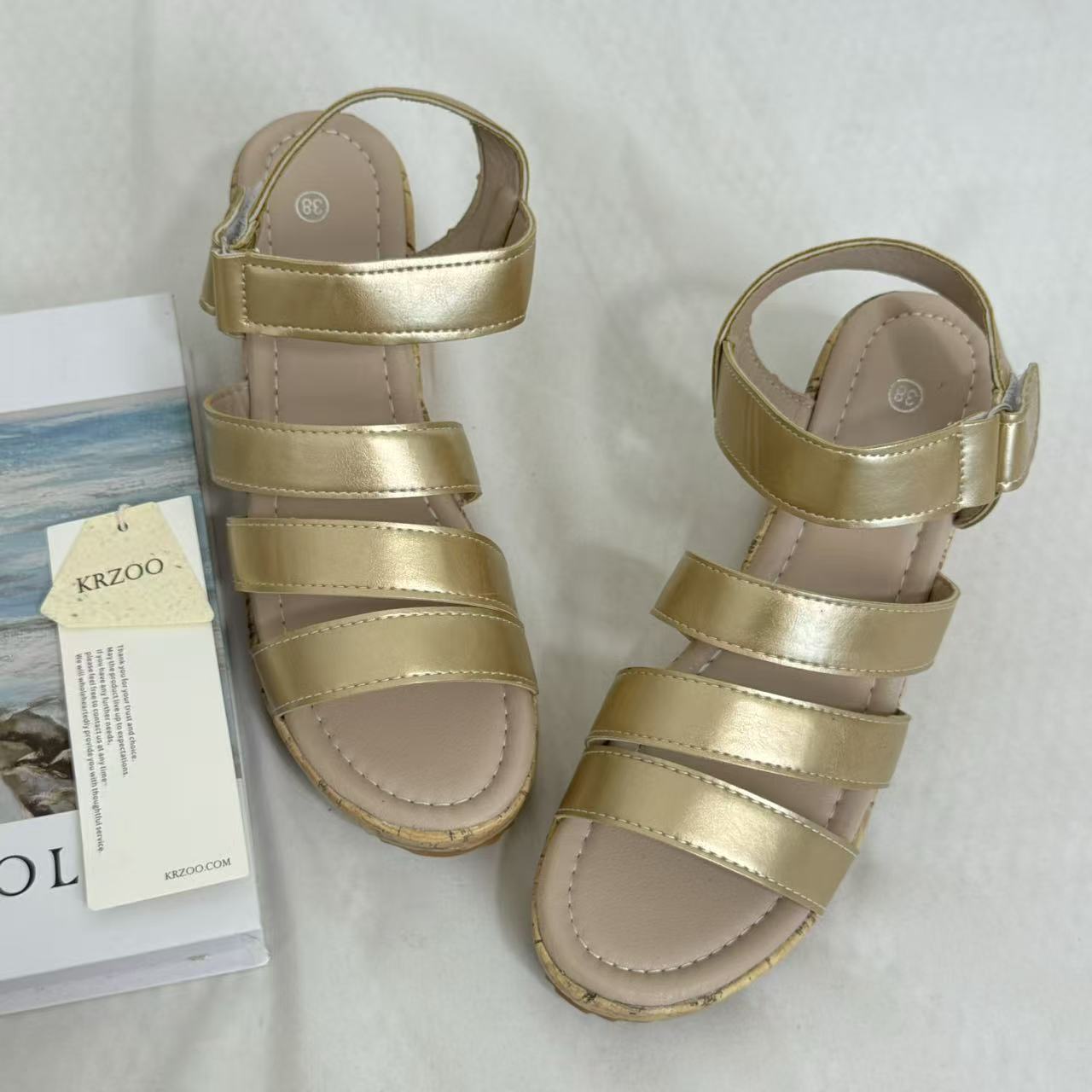 High-Heeled Single-Strap Beach Sandals