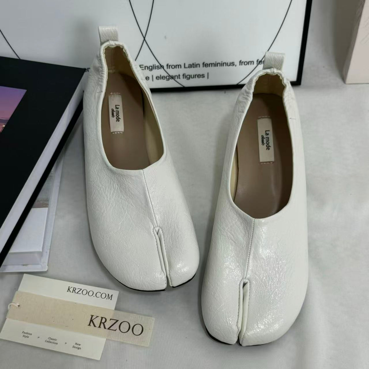 Retro Split-Toe Chunky Heeled Loafers