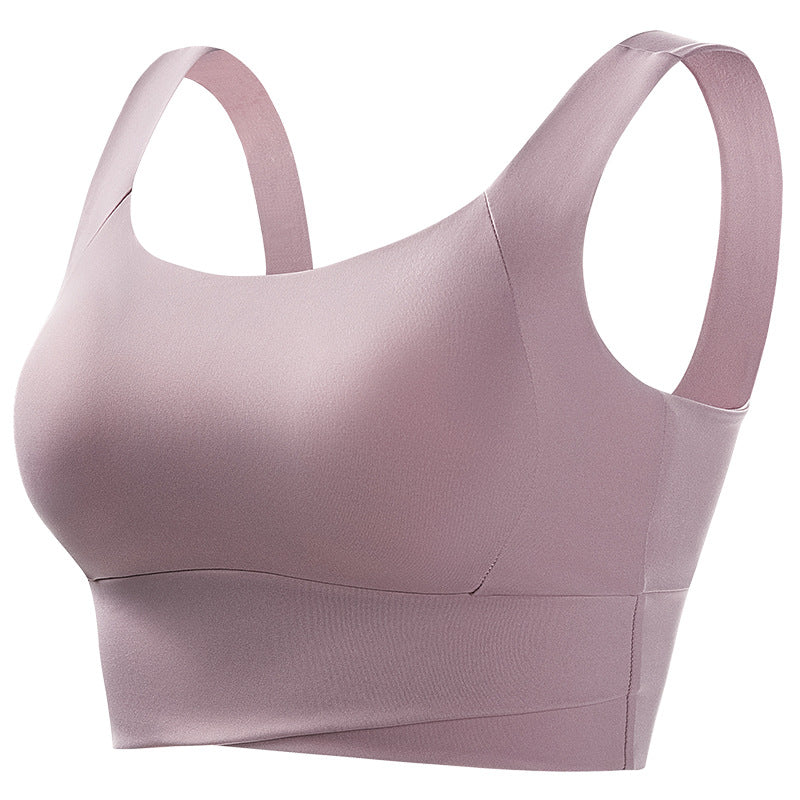 No-rim sexy gathered yoga one-piece sports bra