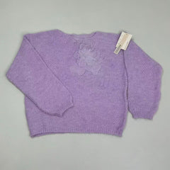Three-dimensional netted flowered sweater