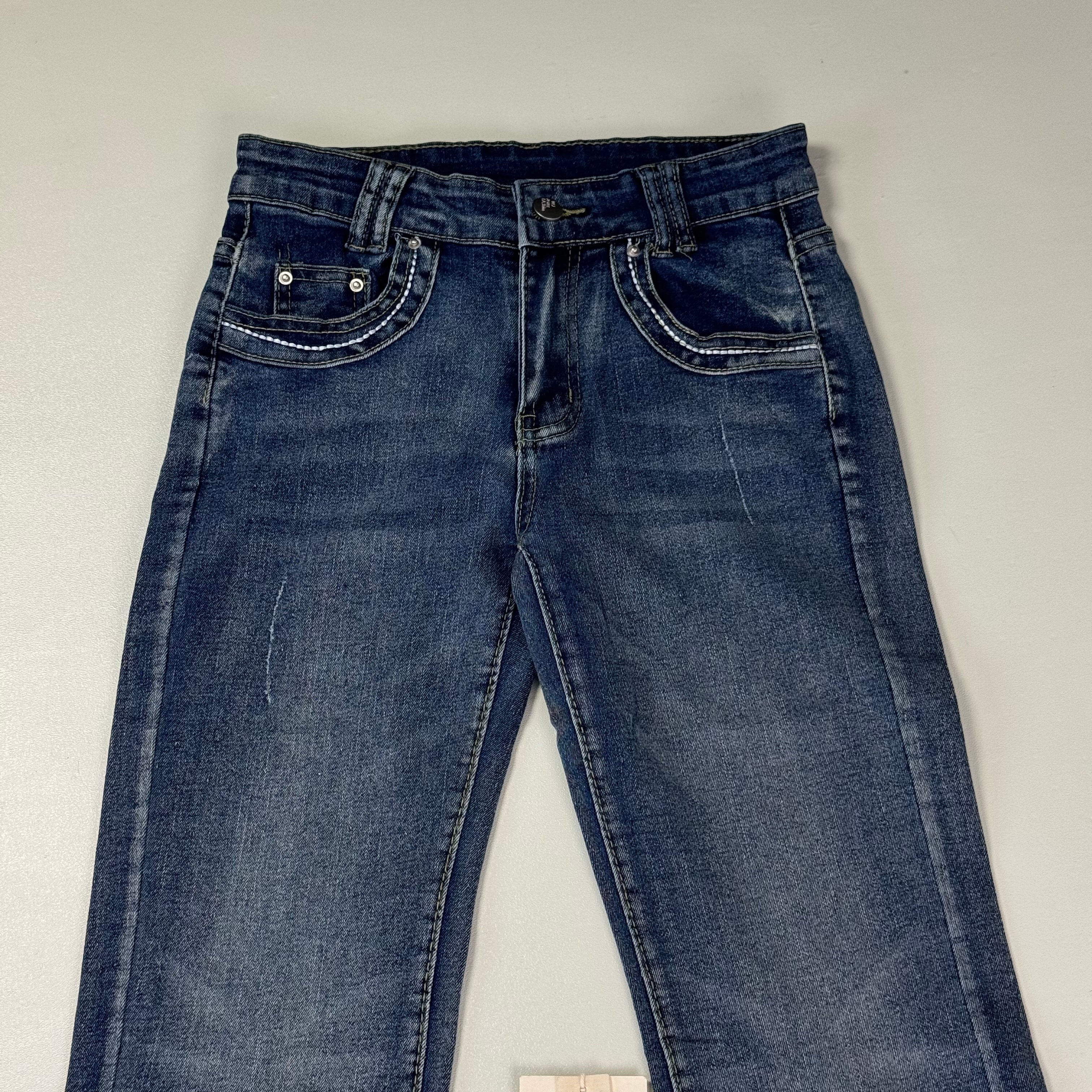Low-waist high-elasticity flared jeans