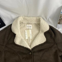 Loose-Fitting Suede And Shearling Coat