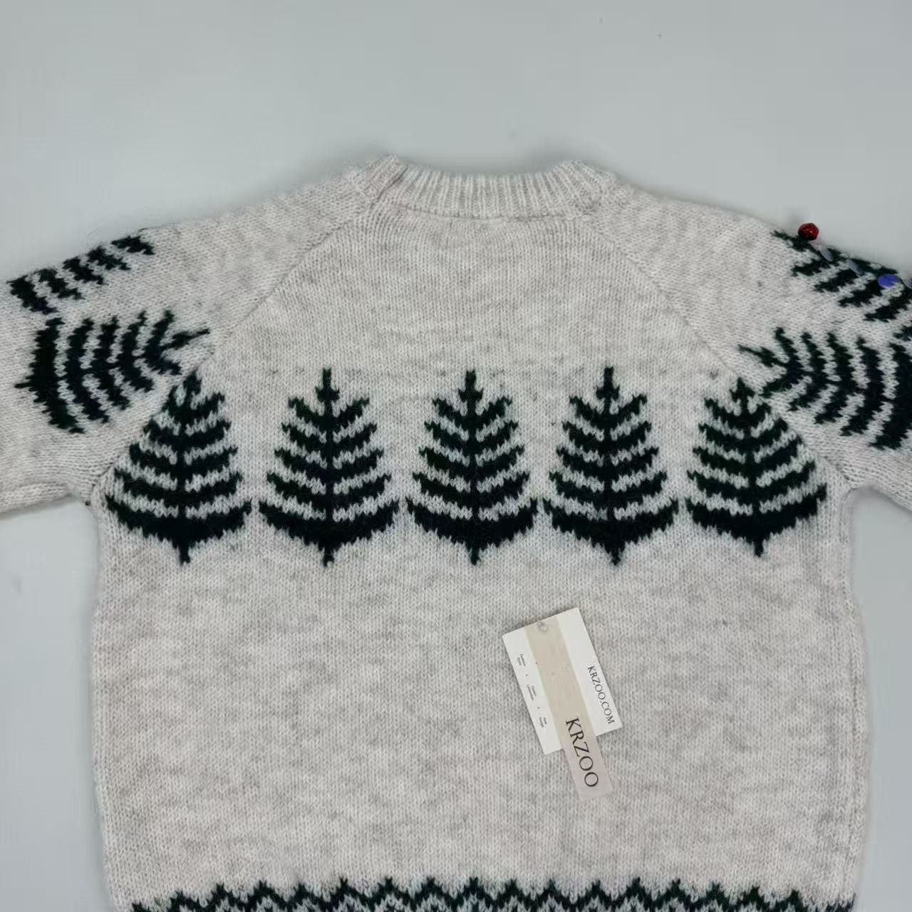 Heavy Industry Christmas Tree Plaid Knitted Sweater