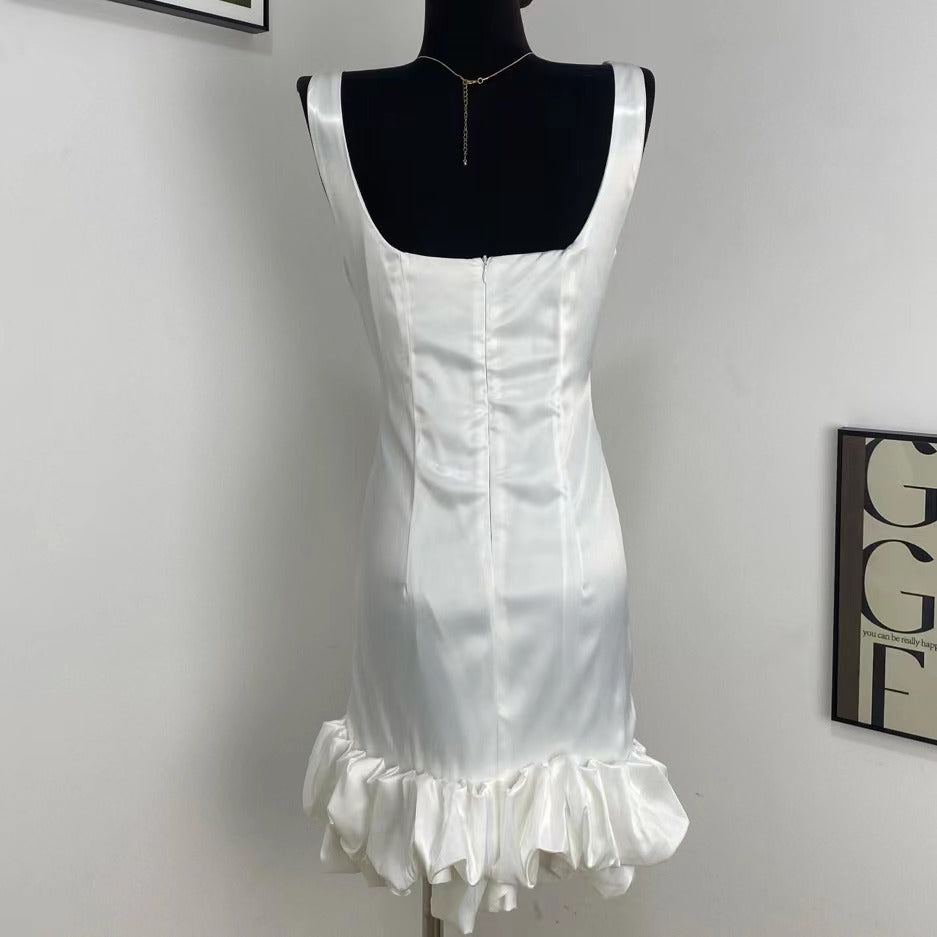 Strapless Ruffled Suspender Skirt
