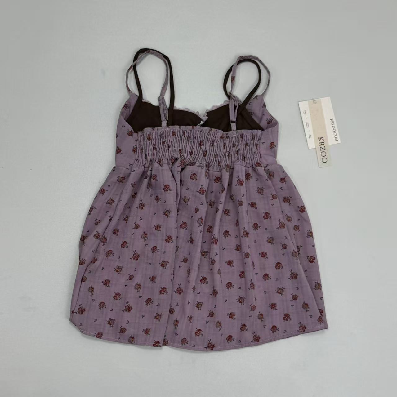 Two-piece v-neck pure-braided tank top