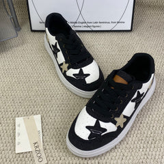 Star low-top sneakers, denim shoes