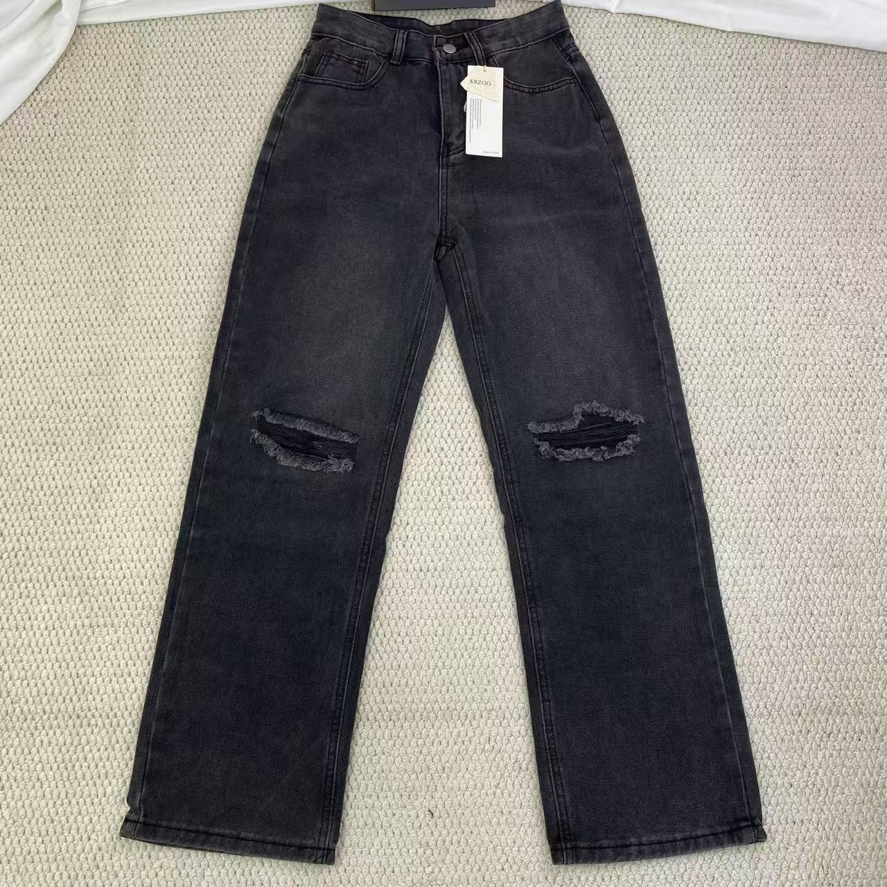 High street washed and distressed heavyweight
