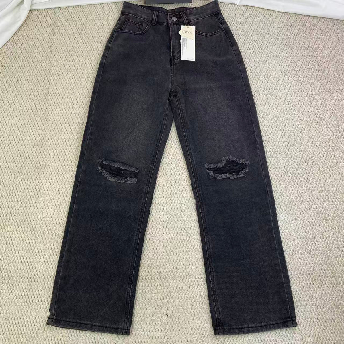 High street washed and distressed heavyweight