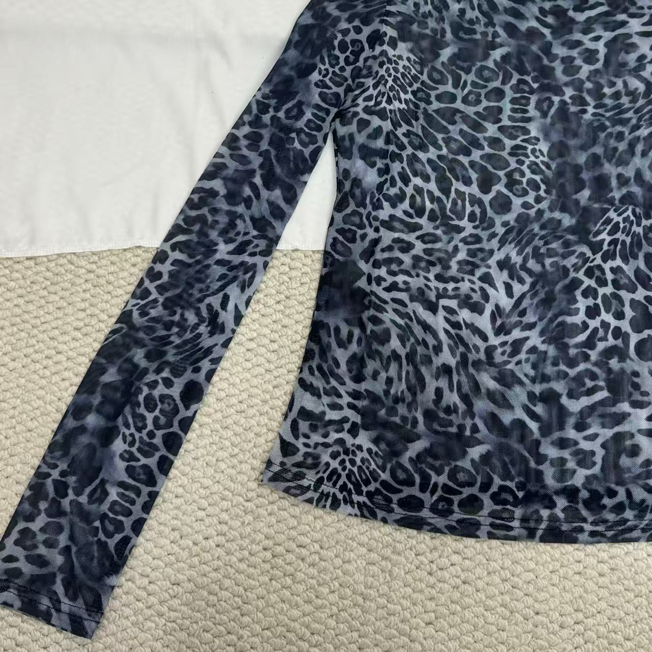 Mesh Leopard Print T-Shirt
