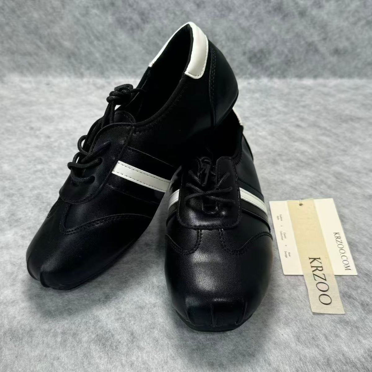 Retro square-top lace-up British style