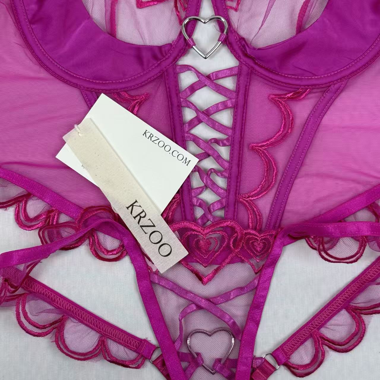 Love Embroidered Net Scarf Set