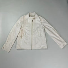 Standing collar PU leather motorcycle jacket