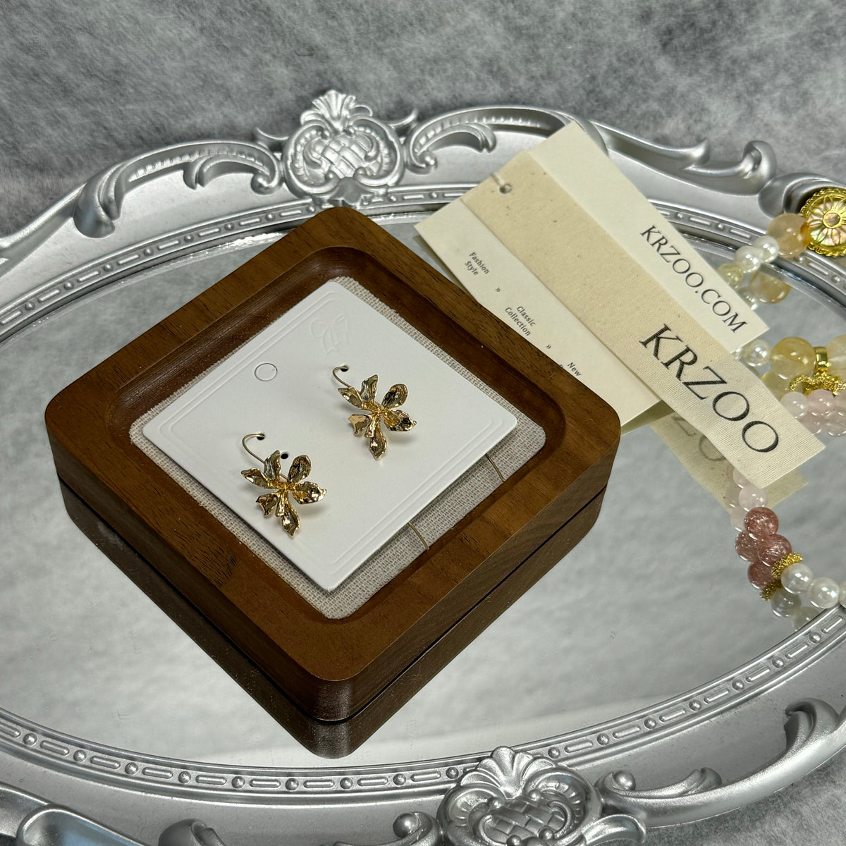 Iris flower stud earrings