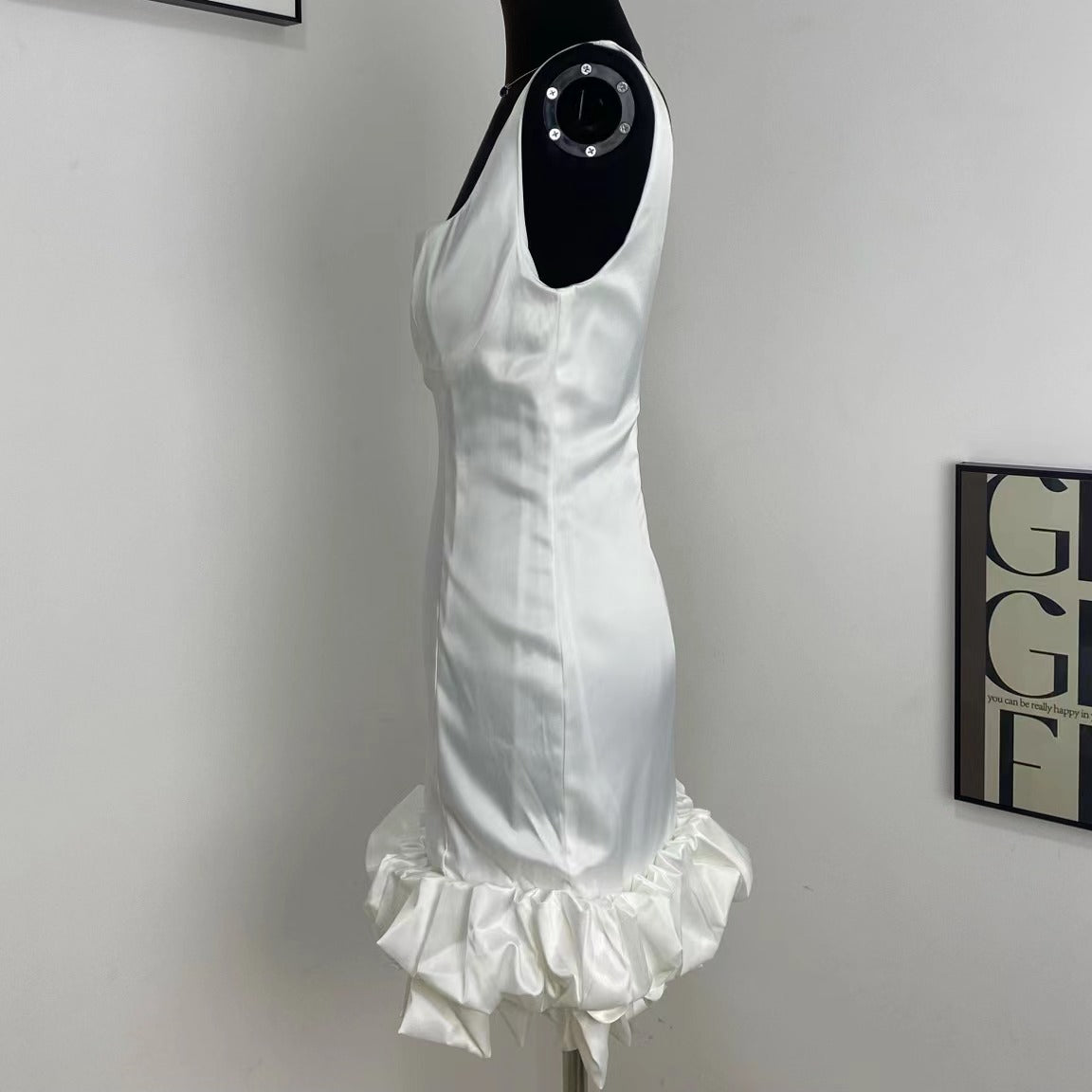 Strapless Ruffled Suspender Skirt