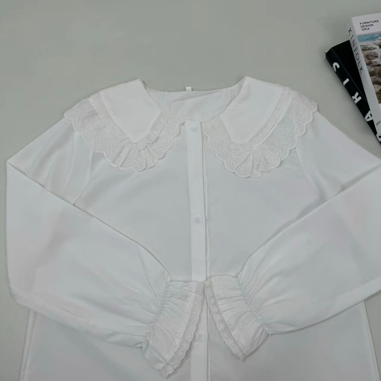 Baby collar shirt with long sleeves