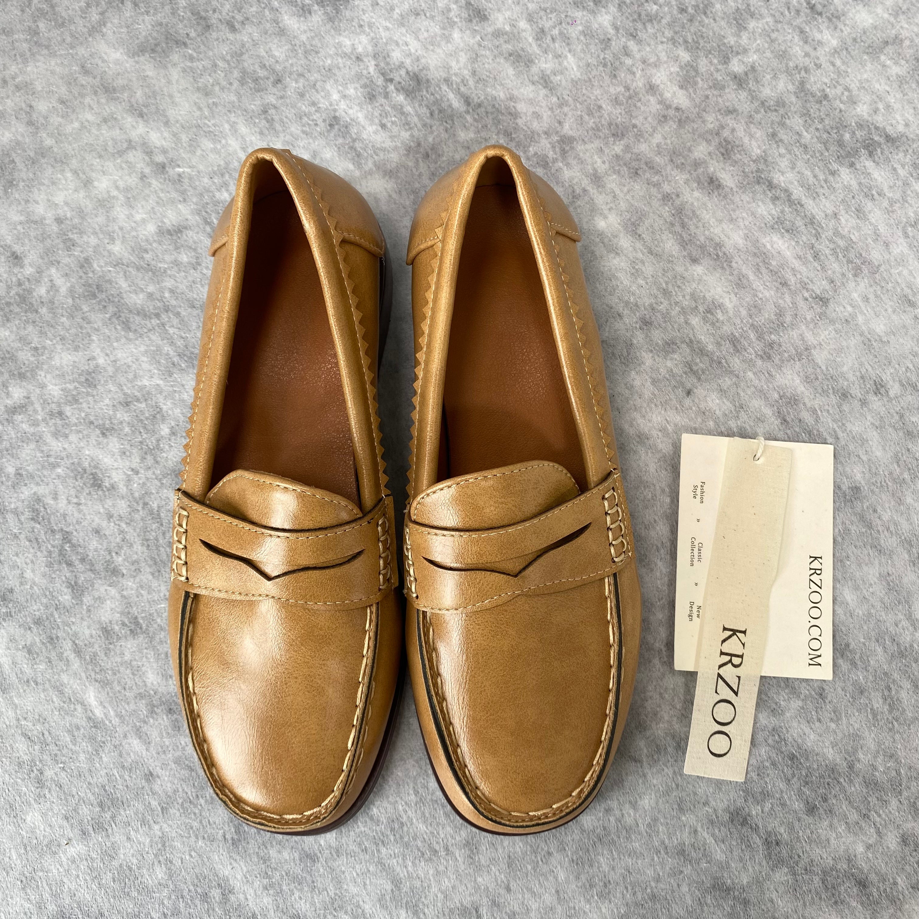Brown thick-soled business shoes