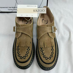Tasseled Woven Round-Toe Leather Shoes