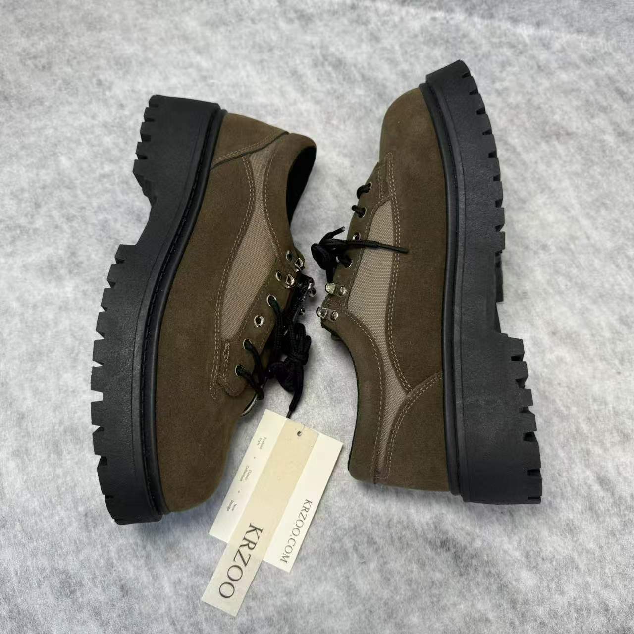 High-top low-cut thick-soled casual leather shoes