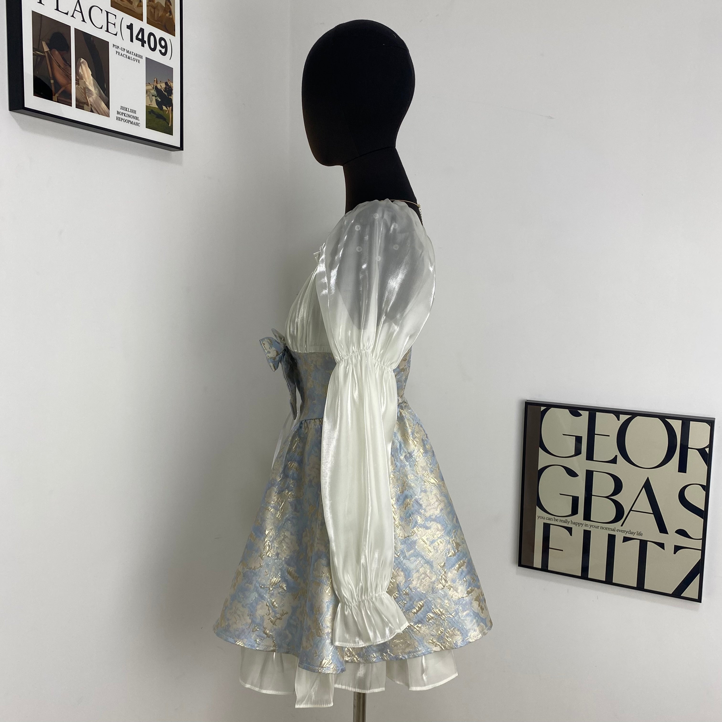 Gorgeous Slim Blue Morpho Dress